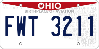 OH license plate FWT3211