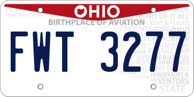 OH license plate FWT3277