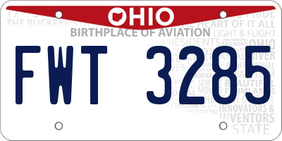 OH license plate FWT3285