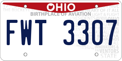OH license plate FWT3307