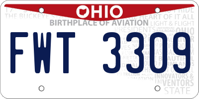 OH license plate FWT3309