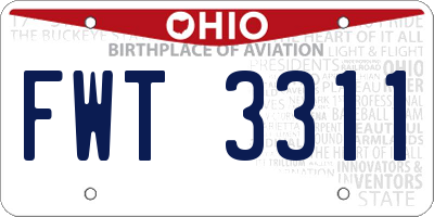 OH license plate FWT3311