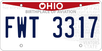 OH license plate FWT3317