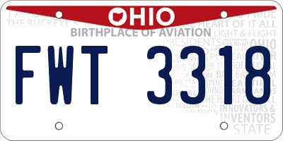 OH license plate FWT3318