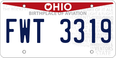 OH license plate FWT3319