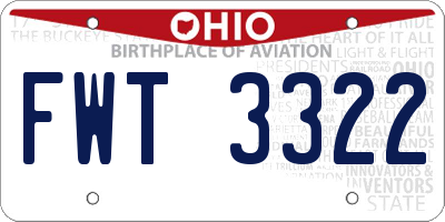 OH license plate FWT3322