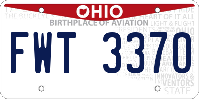 OH license plate FWT3370