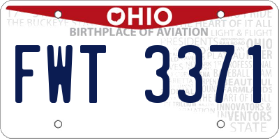 OH license plate FWT3371