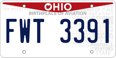 OH license plate FWT3391