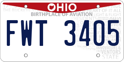 OH license plate FWT3405