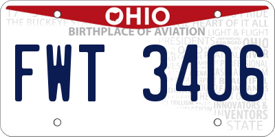 OH license plate FWT3406