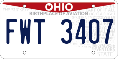 OH license plate FWT3407