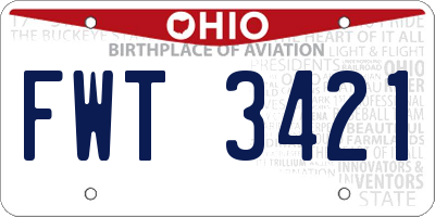 OH license plate FWT3421