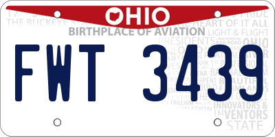 OH license plate FWT3439