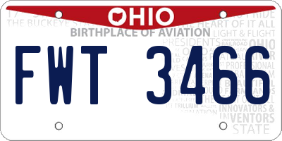 OH license plate FWT3466