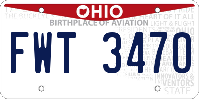 OH license plate FWT3470