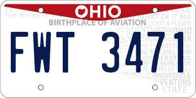 OH license plate FWT3471