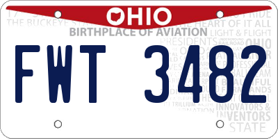 OH license plate FWT3482