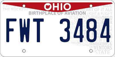 OH license plate FWT3484