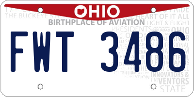 OH license plate FWT3486