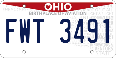 OH license plate FWT3491