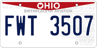 OH license plate FWT3507