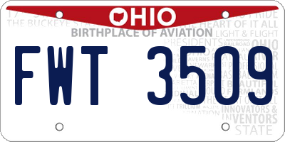 OH license plate FWT3509