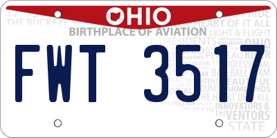 OH license plate FWT3517