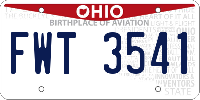 OH license plate FWT3541