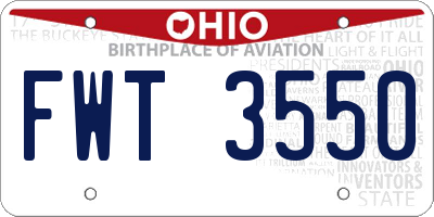 OH license plate FWT3550