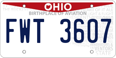 OH license plate FWT3607