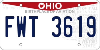 OH license plate FWT3619