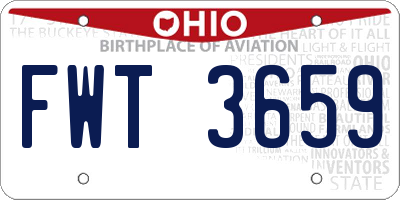 OH license plate FWT3659