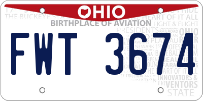 OH license plate FWT3674