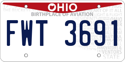OH license plate FWT3691