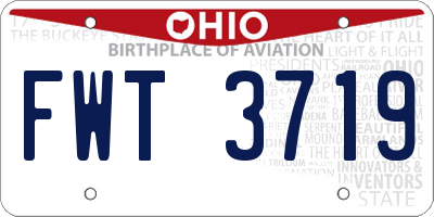 OH license plate FWT3719