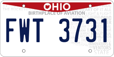 OH license plate FWT3731