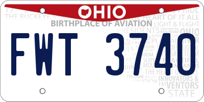OH license plate FWT3740