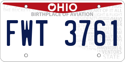 OH license plate FWT3761