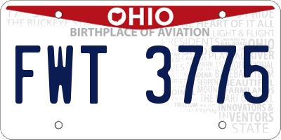 OH license plate FWT3775
