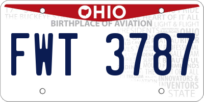 OH license plate FWT3787