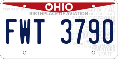 OH license plate FWT3790