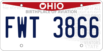 OH license plate FWT3866