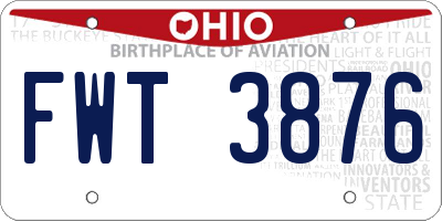 OH license plate FWT3876
