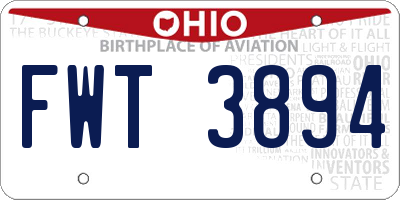 OH license plate FWT3894