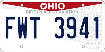 OH license plate FWT3941