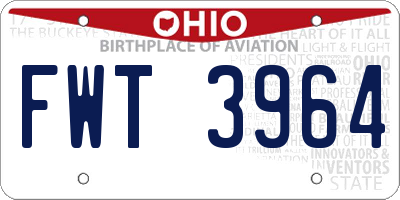 OH license plate FWT3964