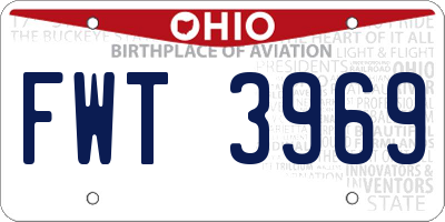 OH license plate FWT3969