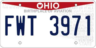 OH license plate FWT3971