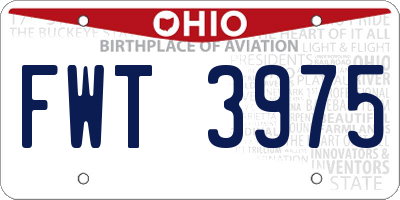 OH license plate FWT3975